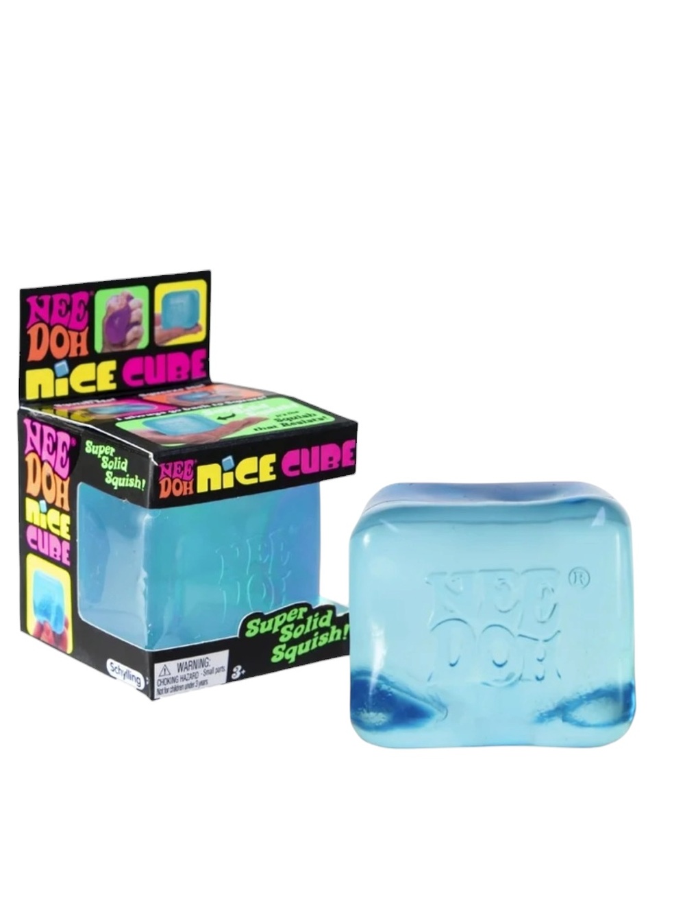 NeeDoh Nice Cube Schylling Super Solid Squish Blue - NIB